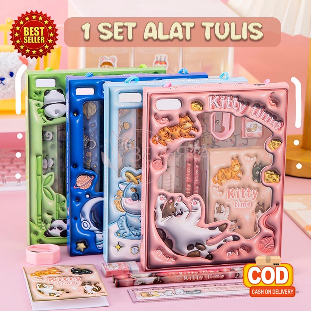 

Alat Tulis Set Lengkap 6 in 1 Motif Karakter Lucu Kado Souvenir Perlengkapan Anak Sekolah ATKAX