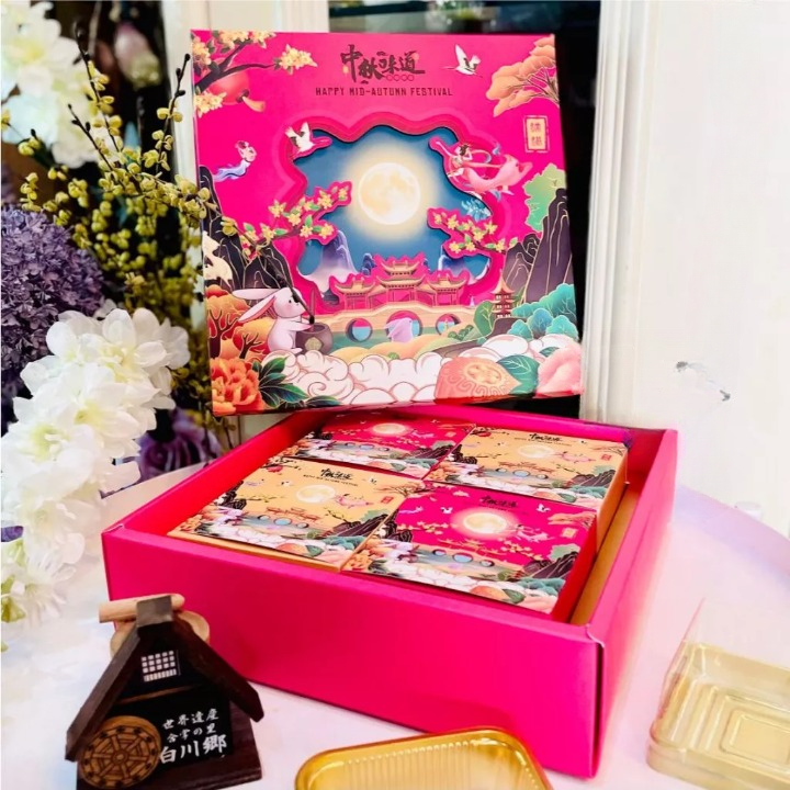 Cake Box Hampers Mooncake Isi 4 Box Mooncake 100-150gr Packaging Hampers Mooncake