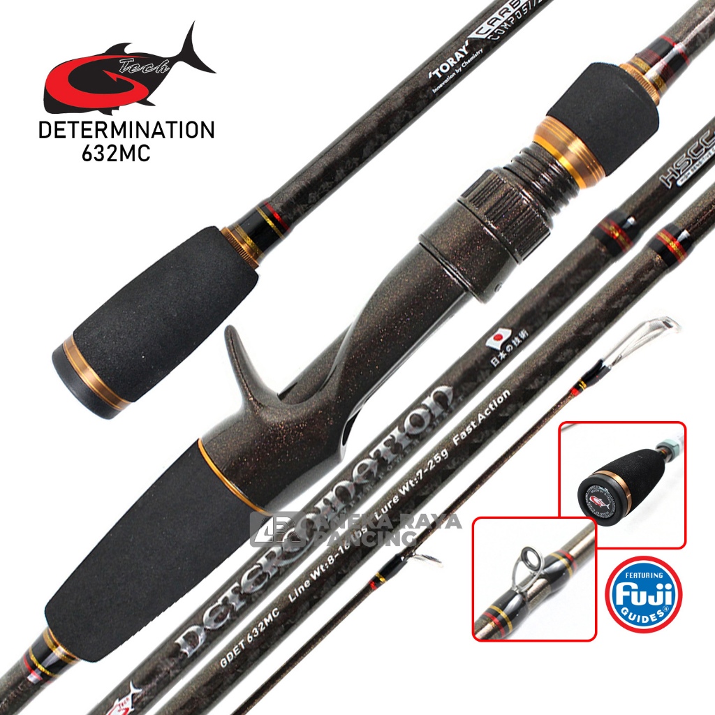 Joran BC G-TECH DETERMINATION 180 190 195 CM | Fuji Guides + Seat | Bait Casting Rawa Resmi GTech | 