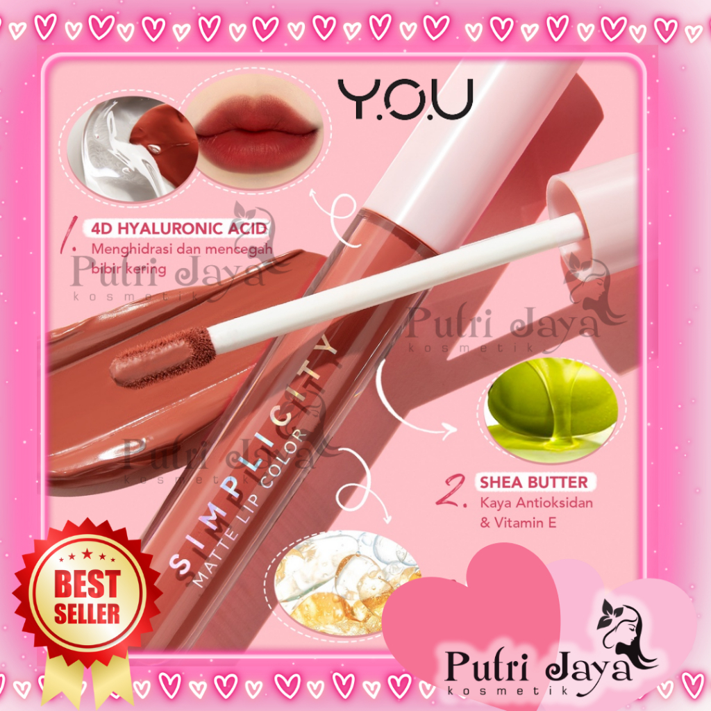 YOU The Simplicity Matte Lipcream| Y.O.U (GANTI KEMASAN) hebe