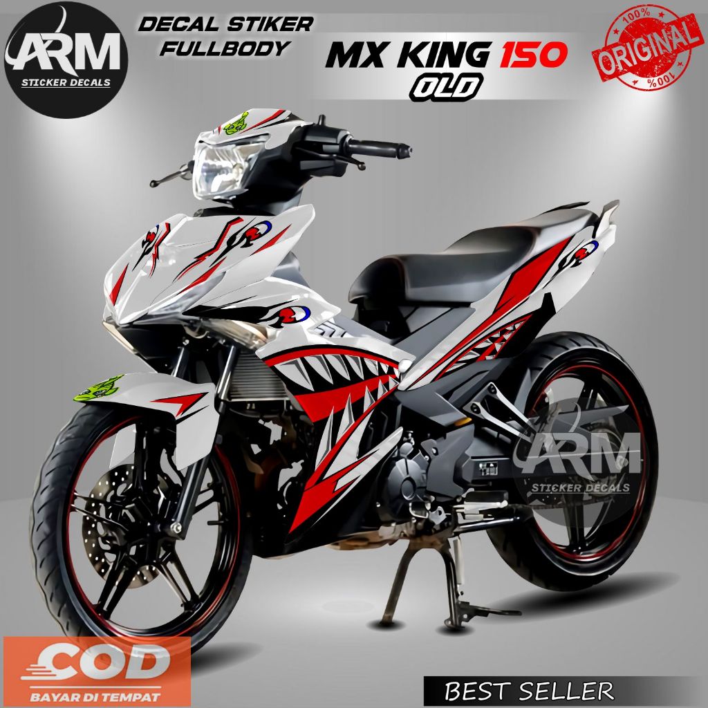 ARM Decal Stiker Fullbody Mx King 150 Old Variasi Shark Merah