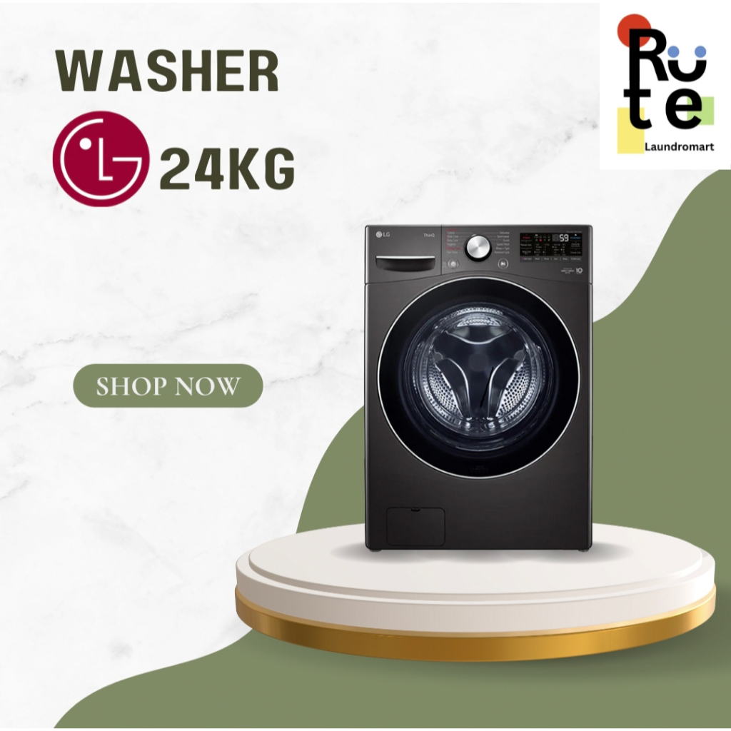 LG FRONT LOADING MESIN CUCI 24KG- dengan STEAM dan INVERTER DIRECT DRIVE