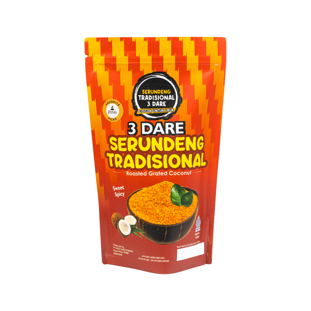 

Serundeng 3 Dare Serundeng Tradisional Rasa Pedas Manis 100gr - Traditional Roasted Grated Coconut