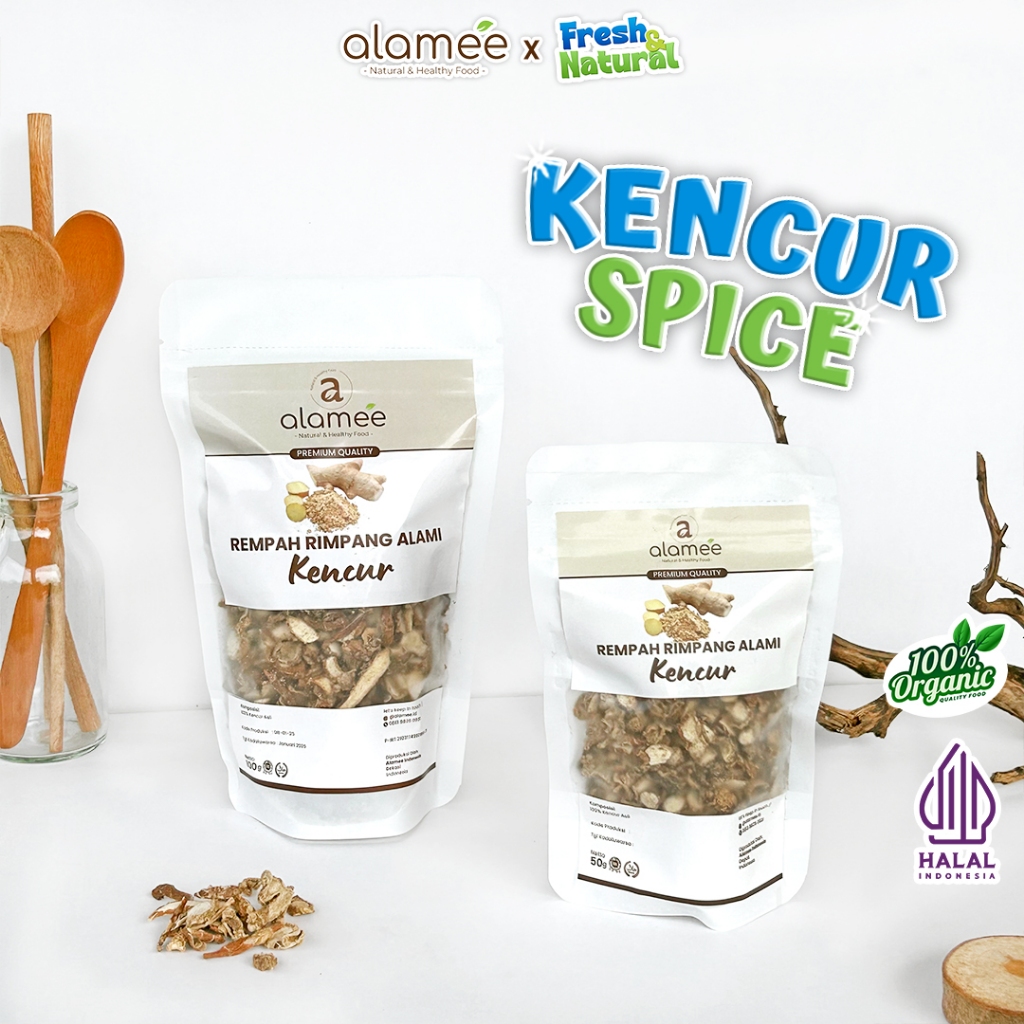 

ALAMEE Kencur Kering Dried Galangal Rempah Rimpang Organik Alami Bumbu Seasoning Masakan Masak 100gr fresh and natural