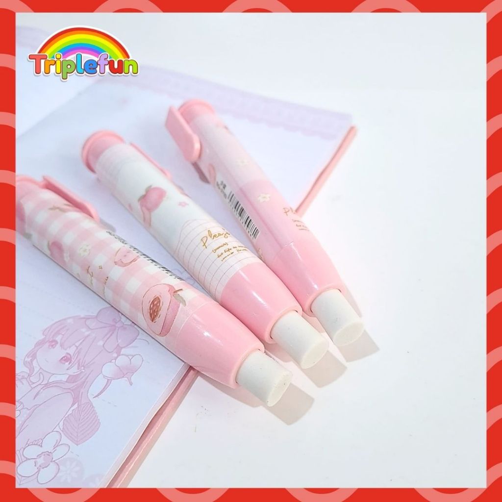 

Penghapus Mekanik Depressible Buah Peach Eraser Penghapus Bentuk Lipstick Lucu Unik Imut Grosir Bisa COD