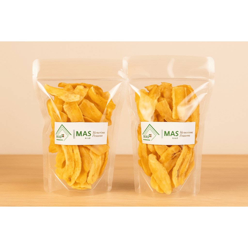 

Paket Camilan - Criping Pisang Raja Nangka yang gurih dan renyah 100 gram (Dapat 3 Produk)