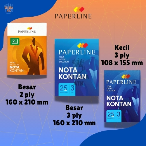 

1 PCS Buku Nota Kontan Paperline kecil 3 ply, besar 2 ply, besar 3 ply, Surat Jalan Paperine 3 ply