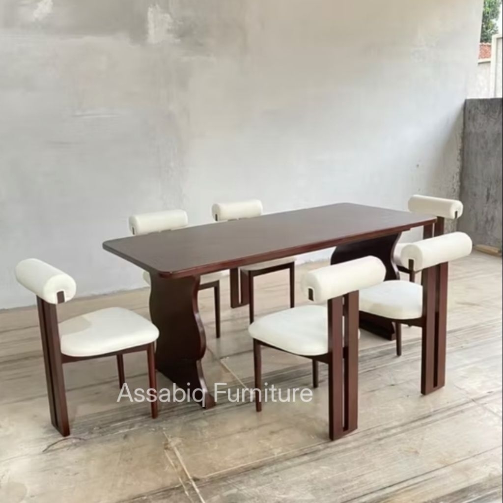Meja makan minimalis retro vintage kayu jati mebel jepara , meja makan kayu jati furniture jepara