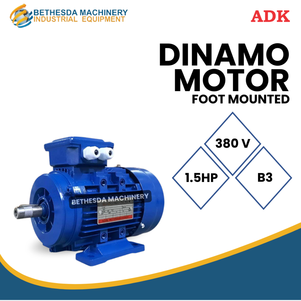 Mesin Dinamo ADK 1.5 Hp 3 Phase Dinamo Penggerak 1.1 Kw