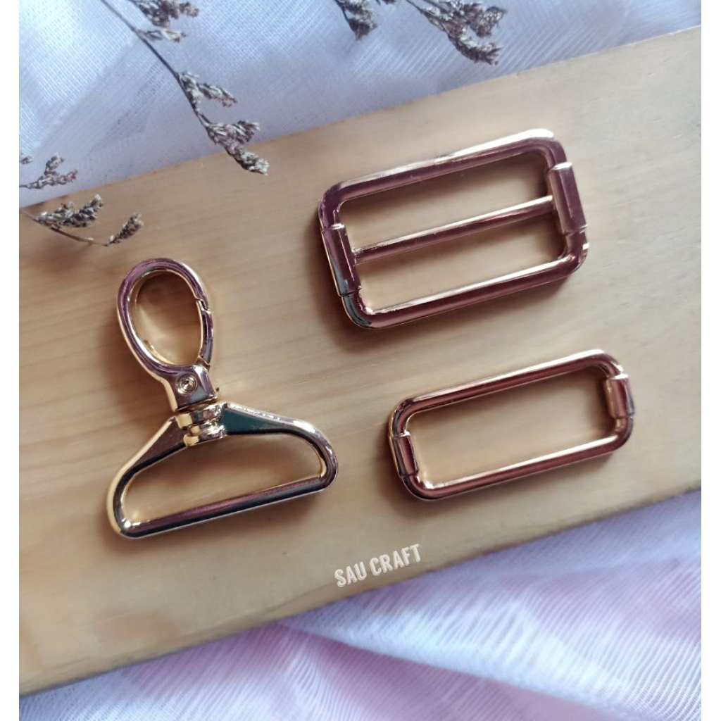 Kait Tas Ukuran 3,8 Cm | Ring Jalan 4 Cm | Ring Kotak 4 Cm | Khusus Warna Gold |