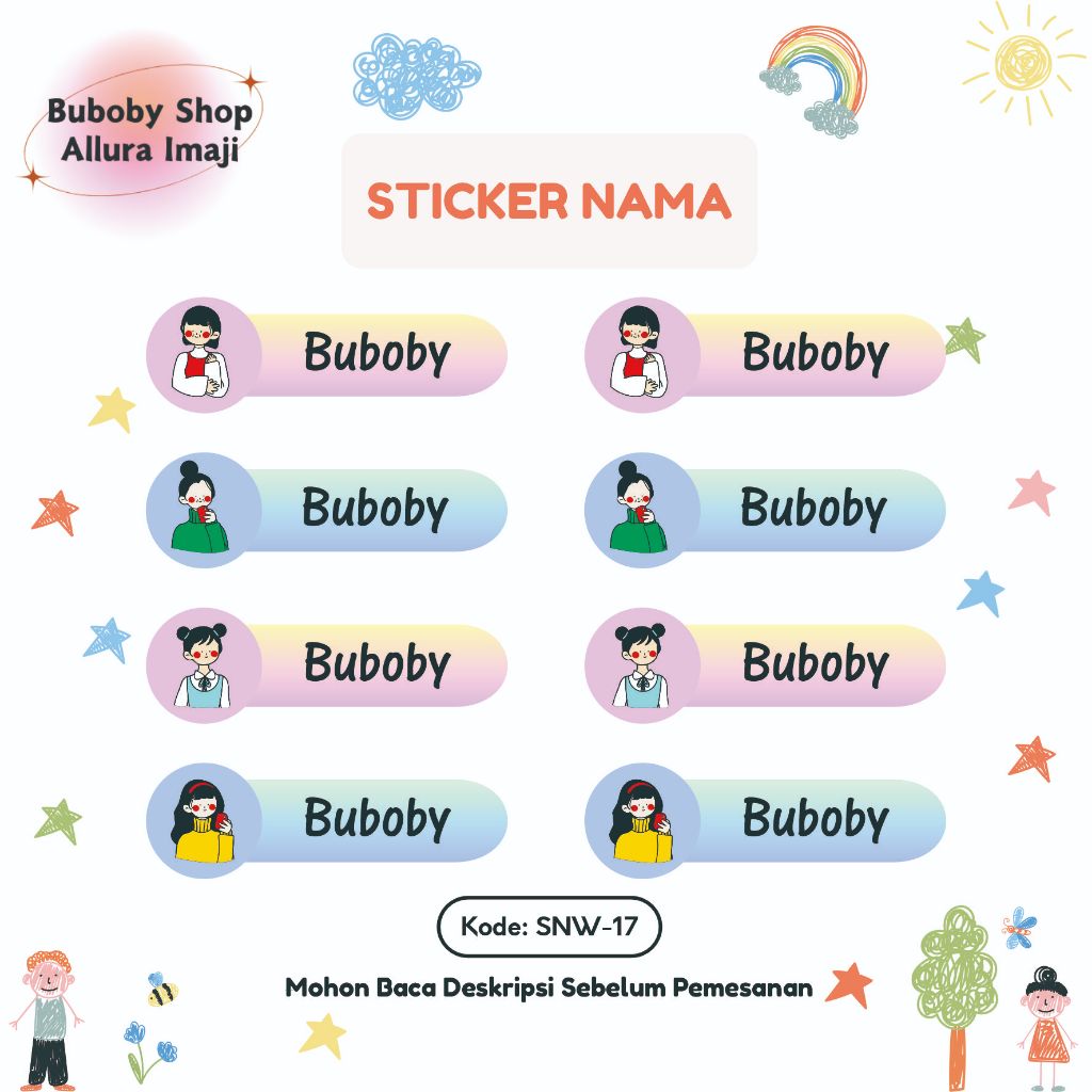 

Sticker Nama SNW-17