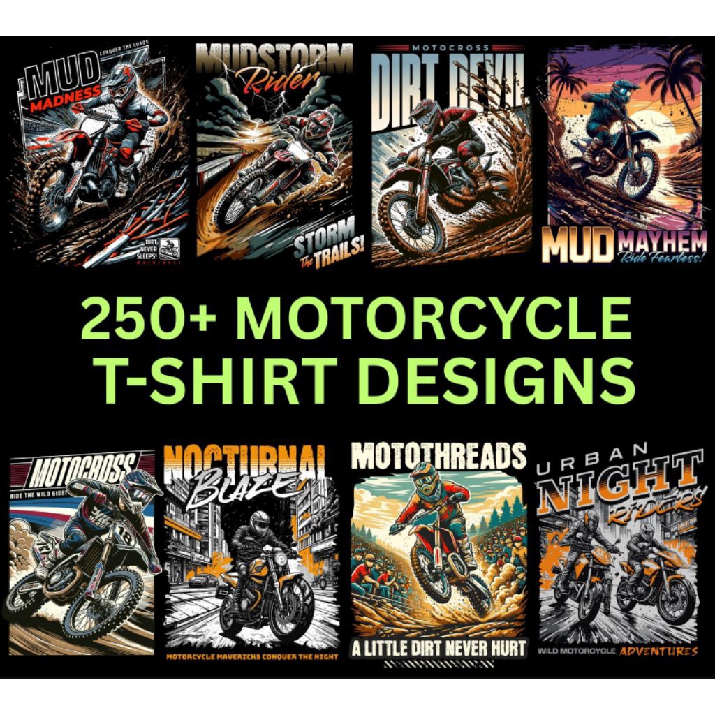 250+ Desain Kaos Motor Streetwear, Motocross