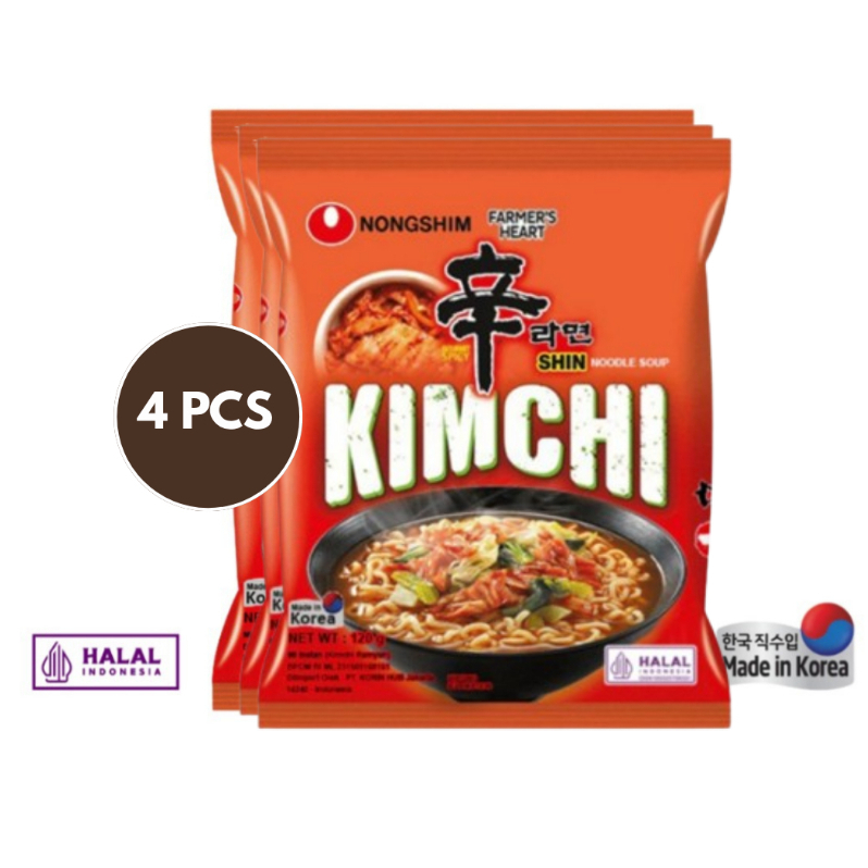 

[BUNDLING 4 PCS] SHIN KIMCHI 120gr (MIE KUAH RASA KIMCHI ASLI) HALAL - NONGSHIM [IMPORT KOREA]