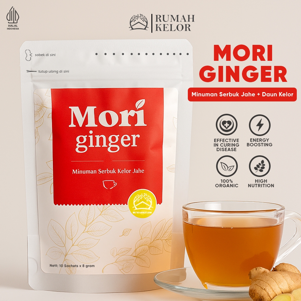 

RUMAH KELOR - MORI GINGER - Minuman Bubuk Daun Kelor dan Jahe - 100% Organik - Anti Hipertensi