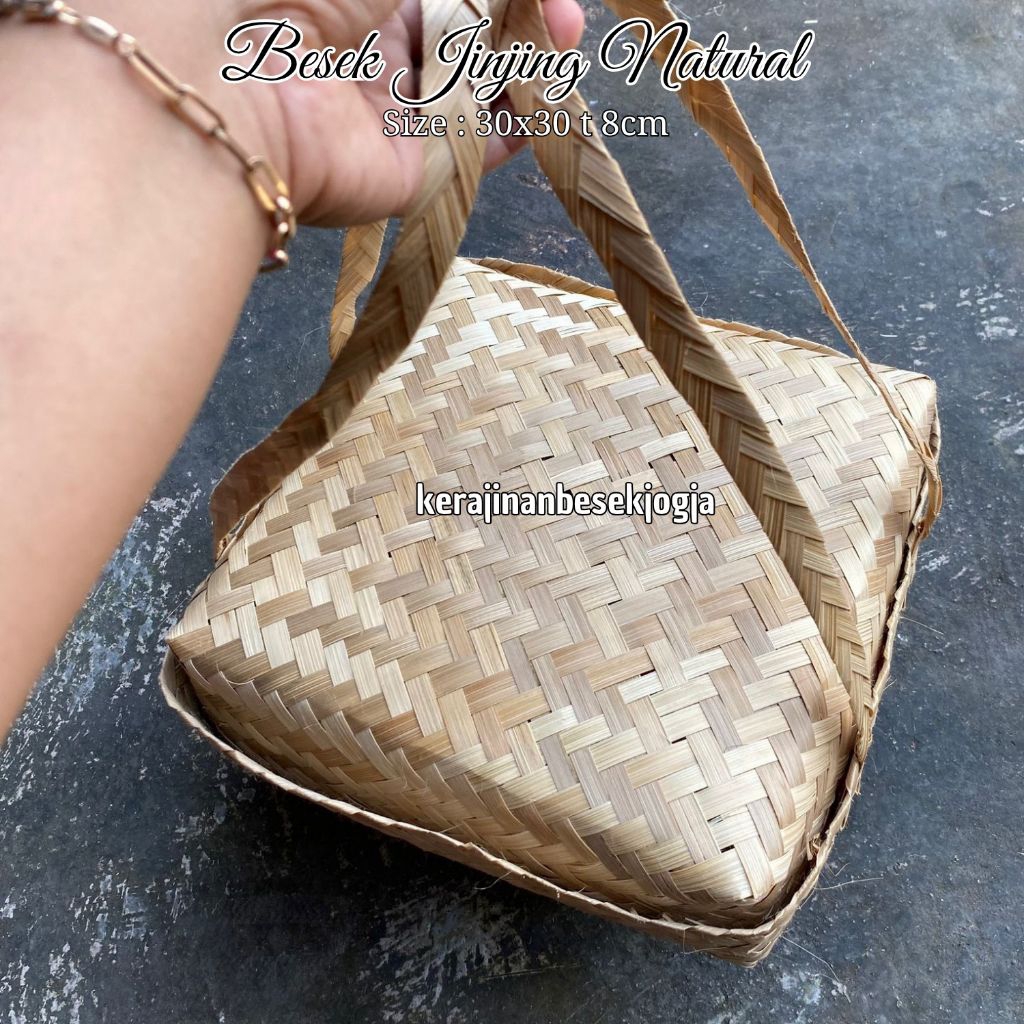 

BESEK JINJING 30X30 NATURAL | tas besek tas hampers tas makanan tas anyaman bingkisan cantik