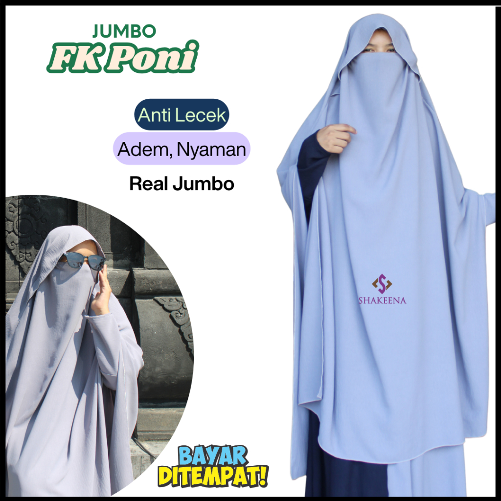 French Khimar Poni Jumbo adem - Long frenchkhimar poni - Long FK syari