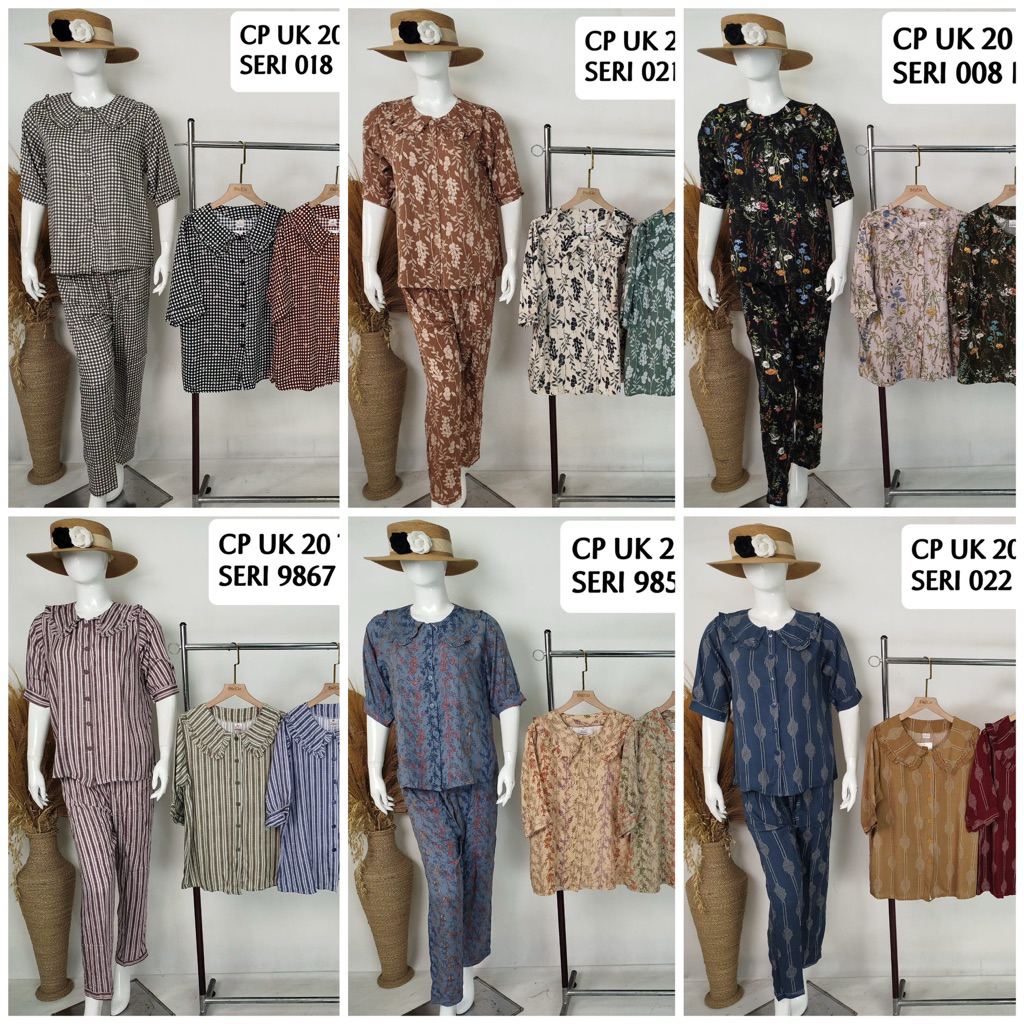 (101948) SIE LIE CP ABG Lengan 3/4 Rayon UK:20/ setelan cp rayon anak tanggung/setelan baju tidur ra