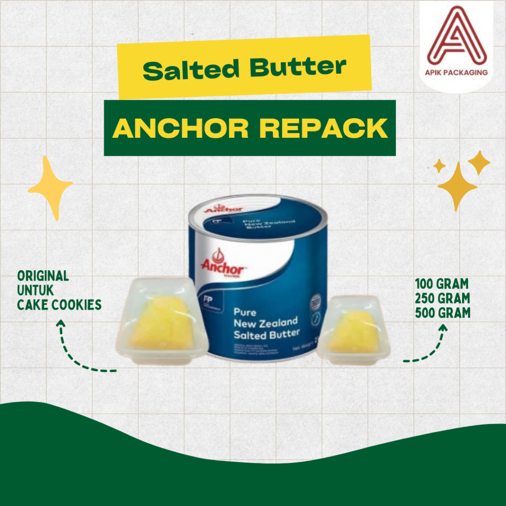 

Anchor Salted Butter Kemasan Repack 100gr 250gr 500gr Dengan Thinwall