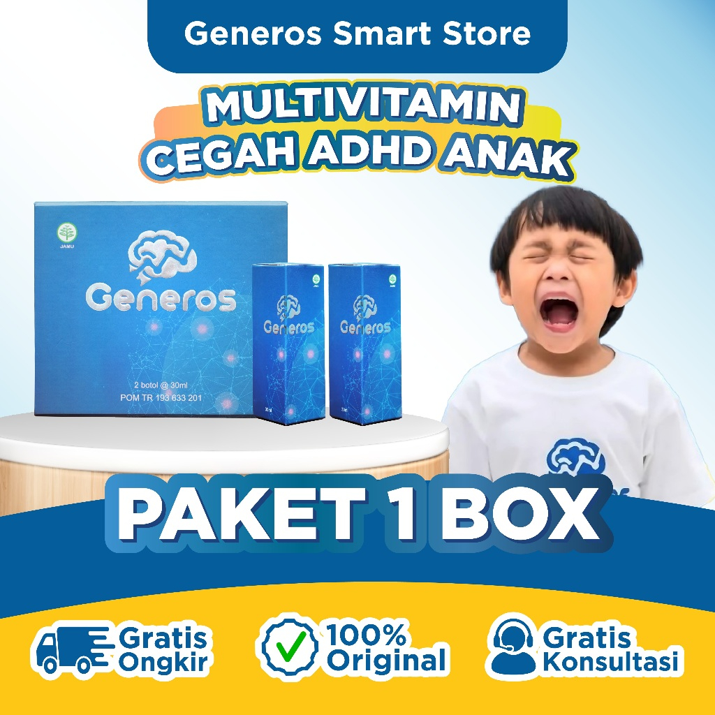 Generos Vitamin Otak Anak 100% Ori - Multivitamin Cegah ADHD Anak - Halal & BPOM