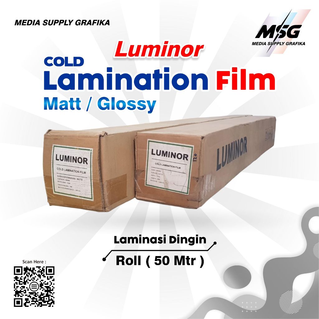 Laminasi dingin Roll 50 mtr | cold lamination Matte/Glossy