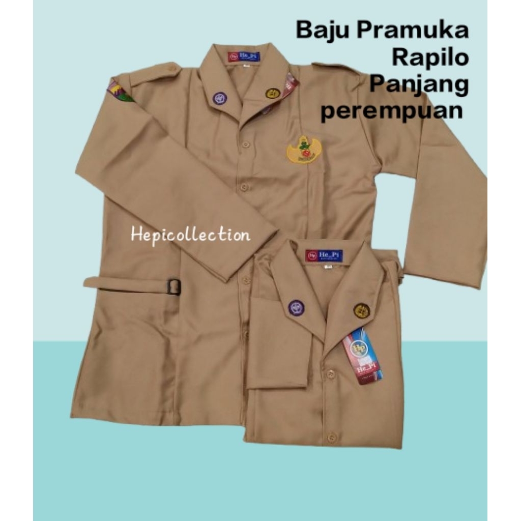 Baju Pramuka SMP/SMA Lengan Panjang Perempuan Bahan Rapilo SNI(HEPI)