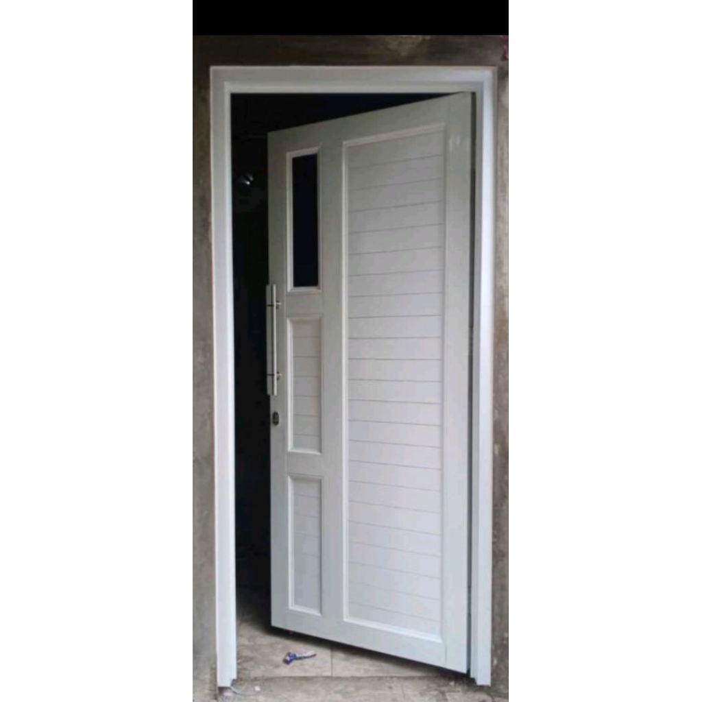 kusen+pintu alumunium 3 in ukuran L 90 x 200. gratis Peking kayu