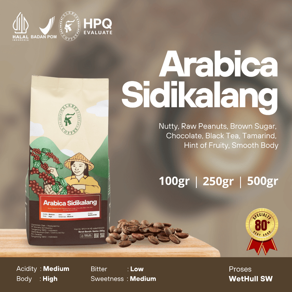 

CELEBES COFFEE - Kopi Arabika / Arabica Sidikalang - 100gr / 250gr / 500gr - Biji / Bean / Bubuk