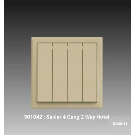 Simon E3 301042 4 Gang 2 Way Switch Saklar Hotel 4 Tombol / 4 Gang 2 Way