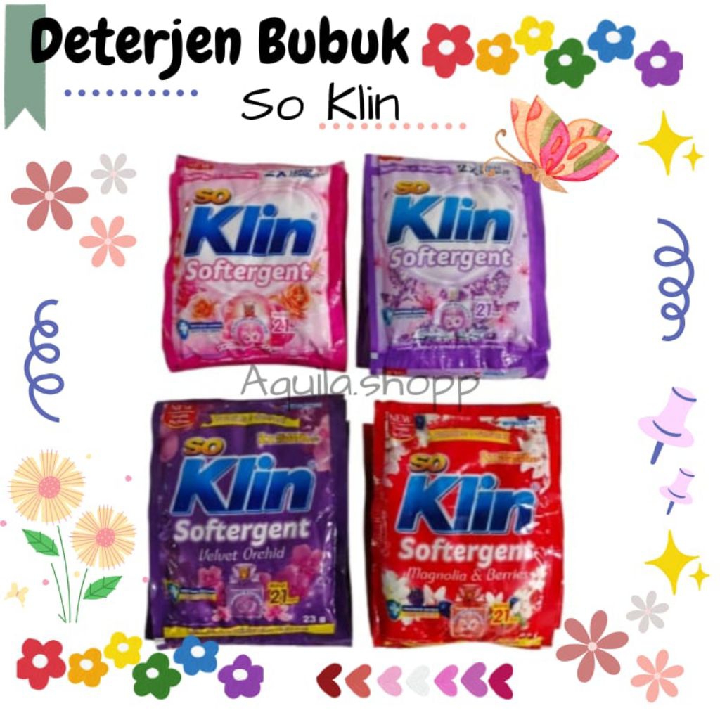 Deterjen Bubuk Soklin / Soklin Deterjen Bubuk Renteng / Sabun Cuci Baju Bubuk Soklin