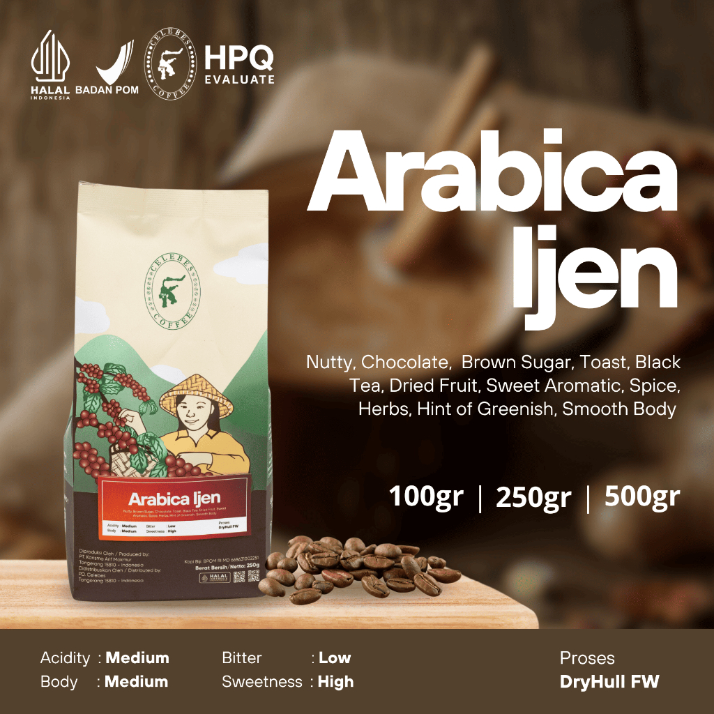 

CELEBES COFFEE - Kopi Arabika / Arabica Ijen - 100gr / 250gr / 500gr - Biji / Bean / Bubuk