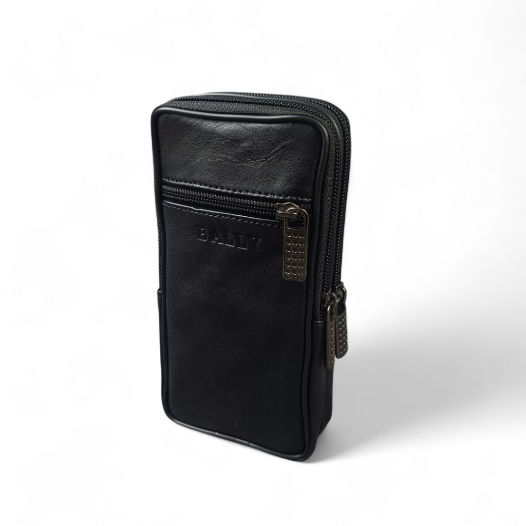 Dompet HP Pinggang Kulit Asli Model Berdiri Double