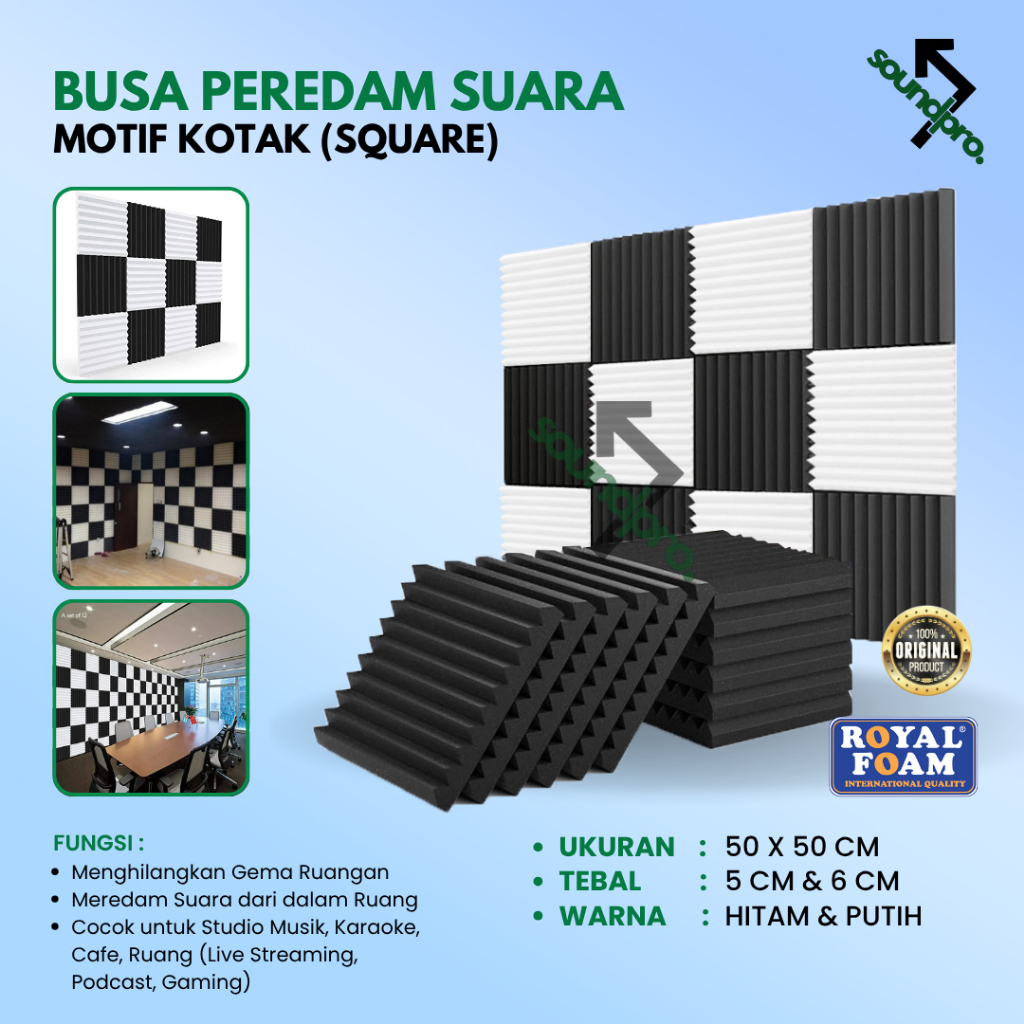 BUSA PEREDAM SUARA MODEL ZIGZAG 50x50 cm | PEREDAM SUARA BISING RUANGAN | PEREDAM KAMAR