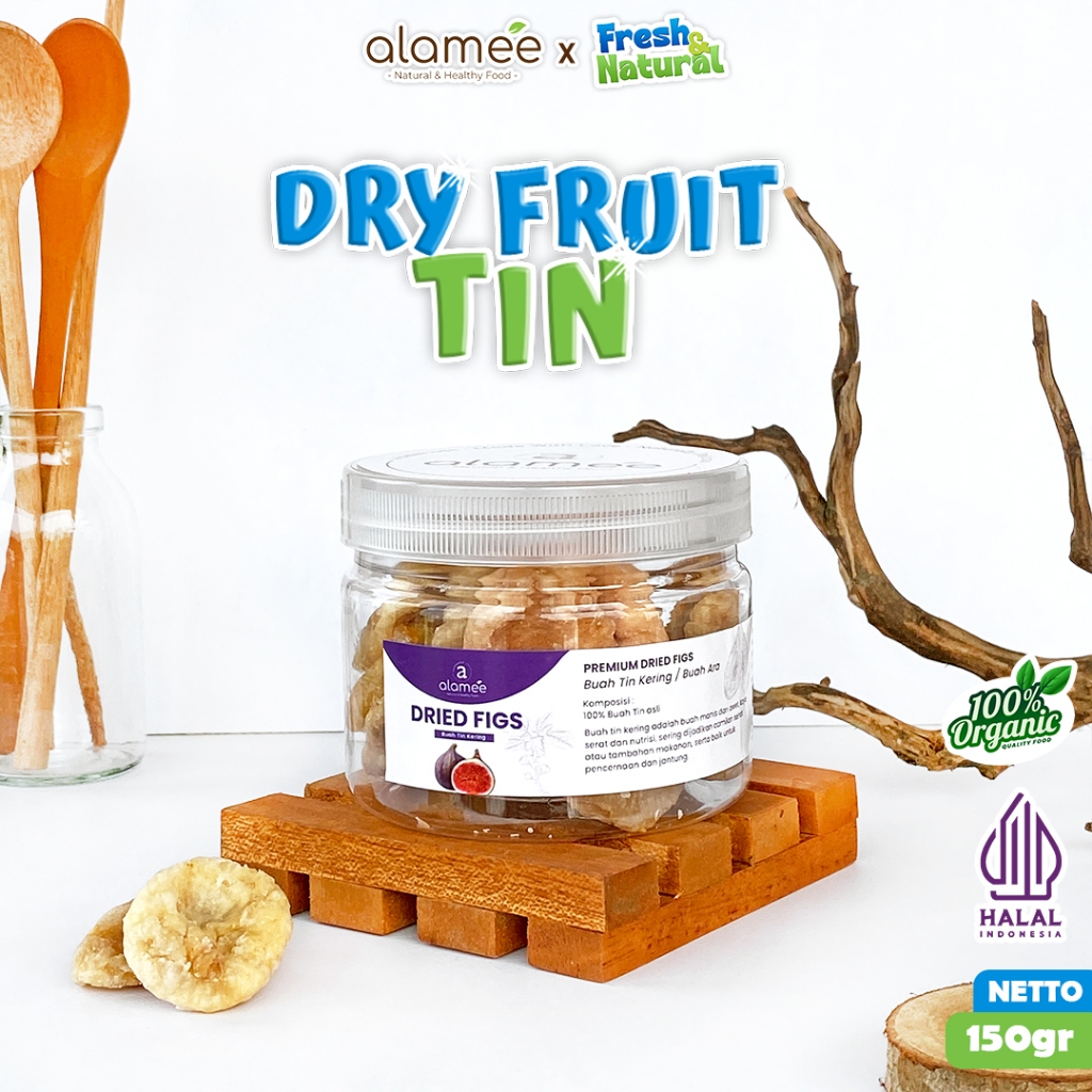 

ALAMEE Buah Tin Kering Cemilan Buah Sehat Dried Figs Buah Ara Kering Rendah Kalori 15gr fresh and natural
