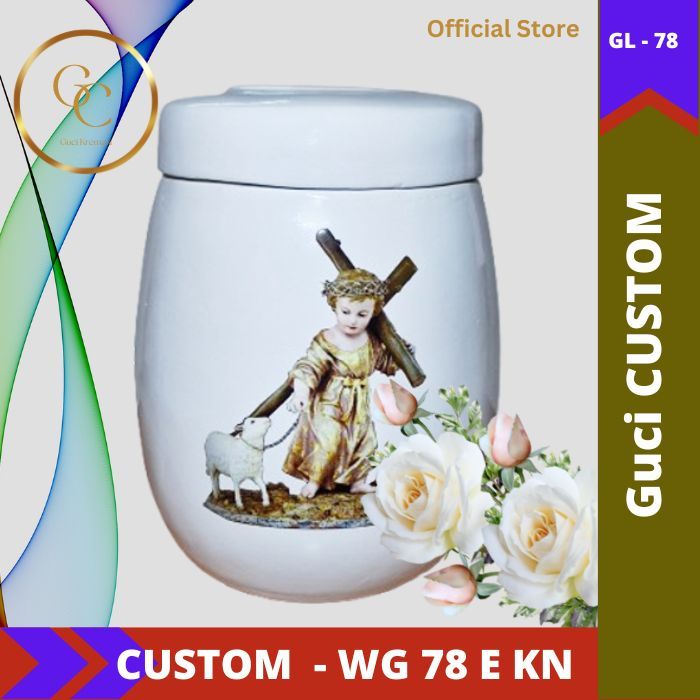 GUCI ABU KREMASI WARNA WHITE GAMBAR GLOSSY TYPE WGS 67 AJ