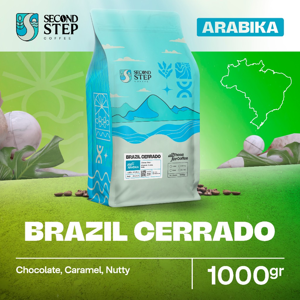 

Kopi Arabika Brazil Cerrado Arabica Coffee Beans 1Kg Coffe Biji Bubuk