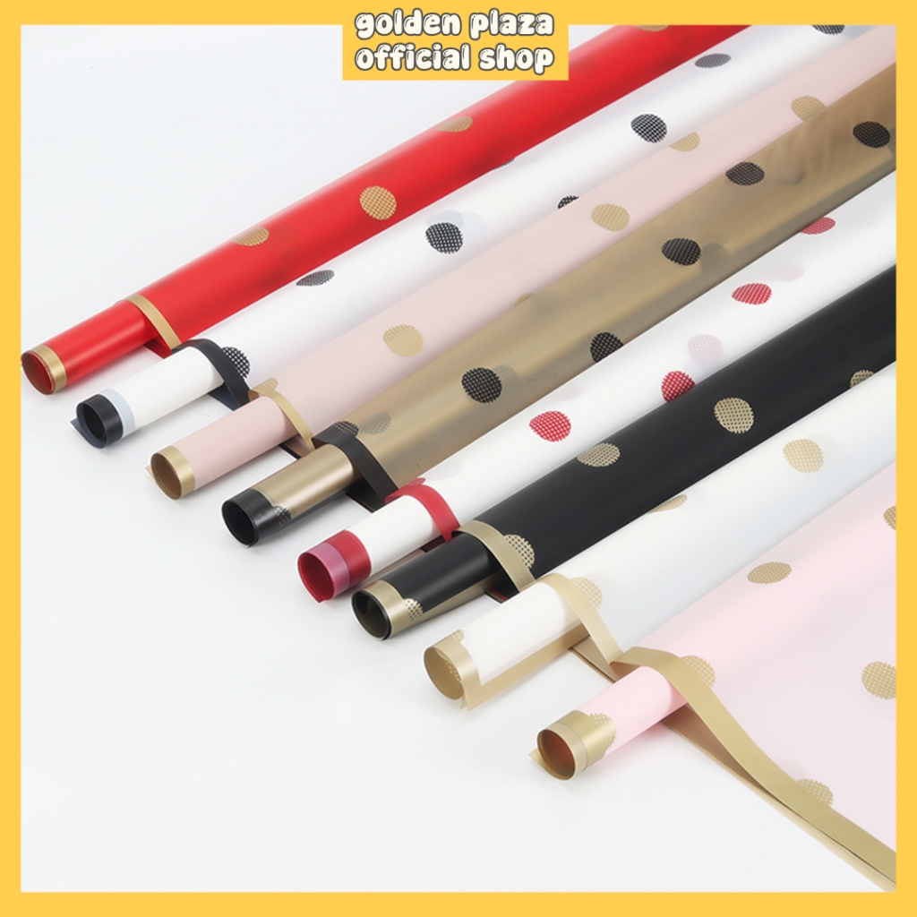 

(1 PACK ISI 20 LEMBAR) Flower Wrapping Paper Polkadot Cellophane Kertas Bunga Buket Polkadot Florist KB6030