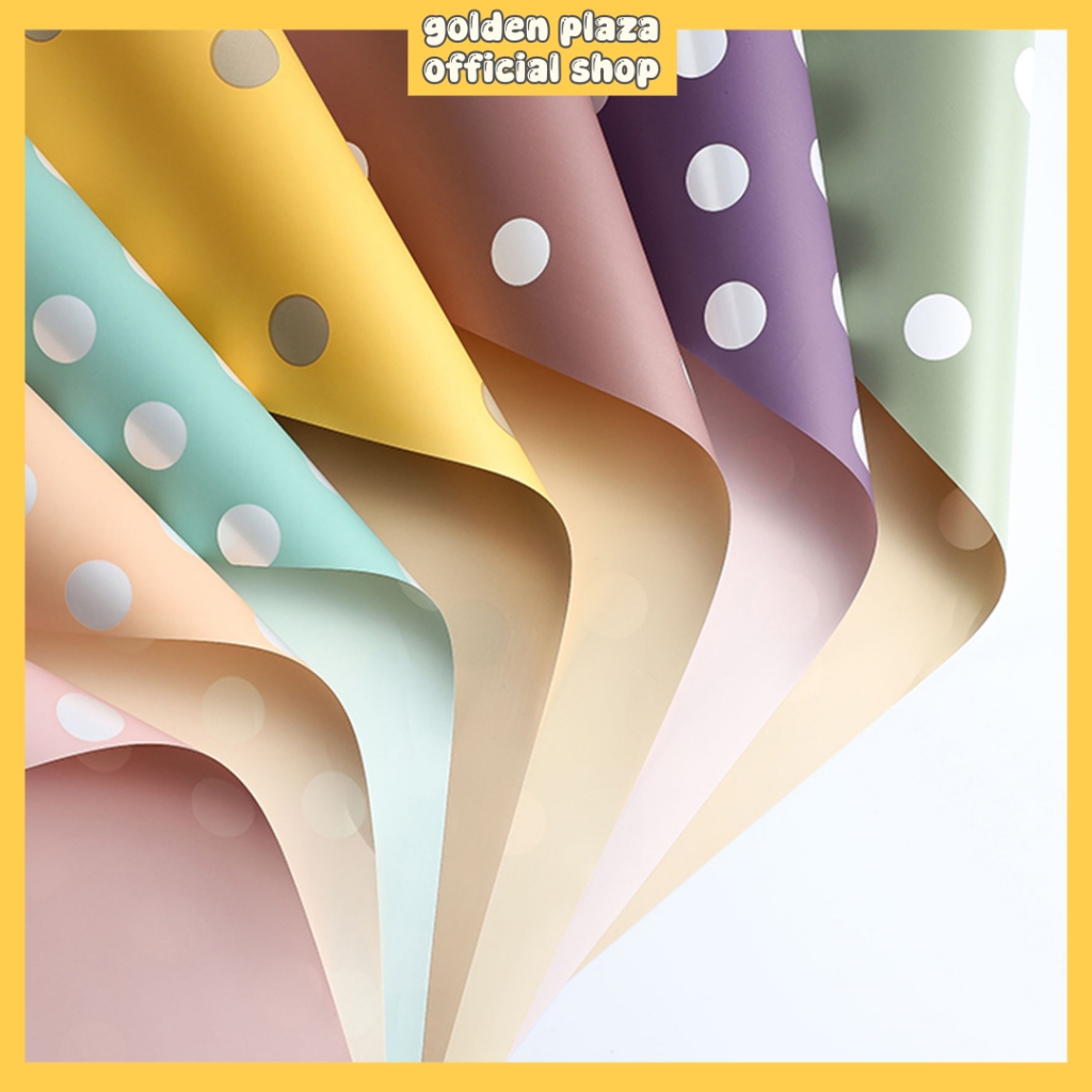 

(1 PACK ISI 20 LEMBAR) Flower Wrapping Paper Kertas Kado Florist Kertas Bunga Buket Motif Polkadot KB11