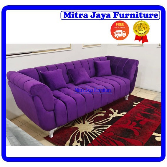 Sofa minimalis retro/sofa seat 3/sofa ungu/ sofa terbaru/romanca/mitrajayafurniture