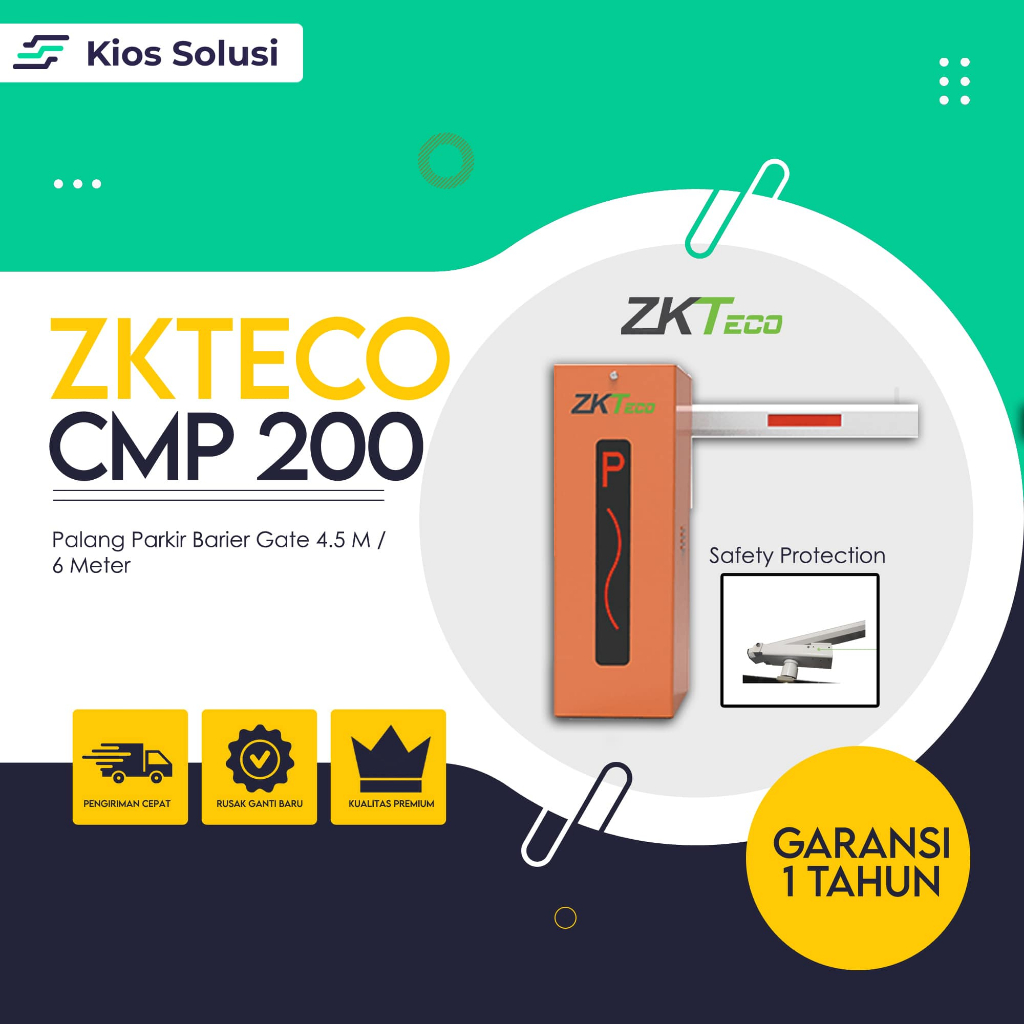Mesin Gate | Gate Palang Parkir | Mesin Gate Palang Parkir Barrier Gate ZKTECO CMP200 | GARANSI RESM