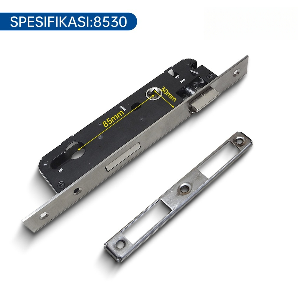 Badan Kunci Pintu Ayun Baja Tahan Karat 8530 HOMAN Badan Kunci Pintu Geser