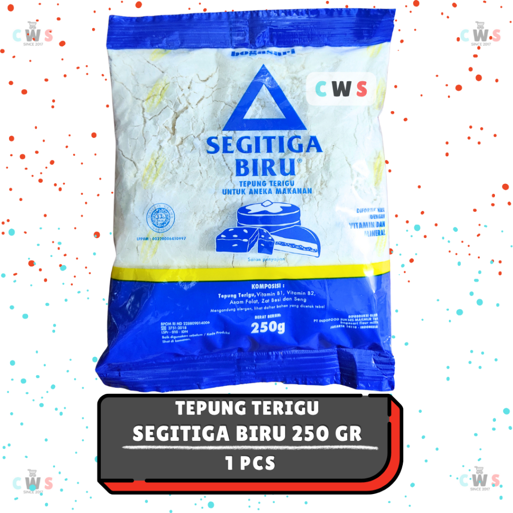 

SEGITIGA BIRU Bogasari Tepung Terigu Kemasan 250 gr - 1 Pcs