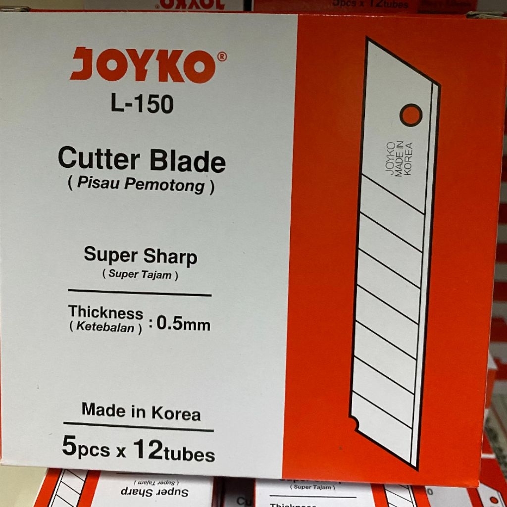 

isi cutter besar L-150 joyko. 5pcs x 12tube.