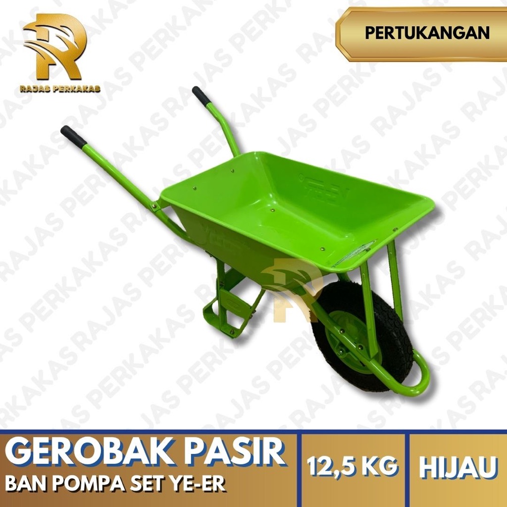 GEROBAK PASIR BAN POMPA SET YE-ER / GEROBAK SORONG HIJAU / GEROBAK YE-ER