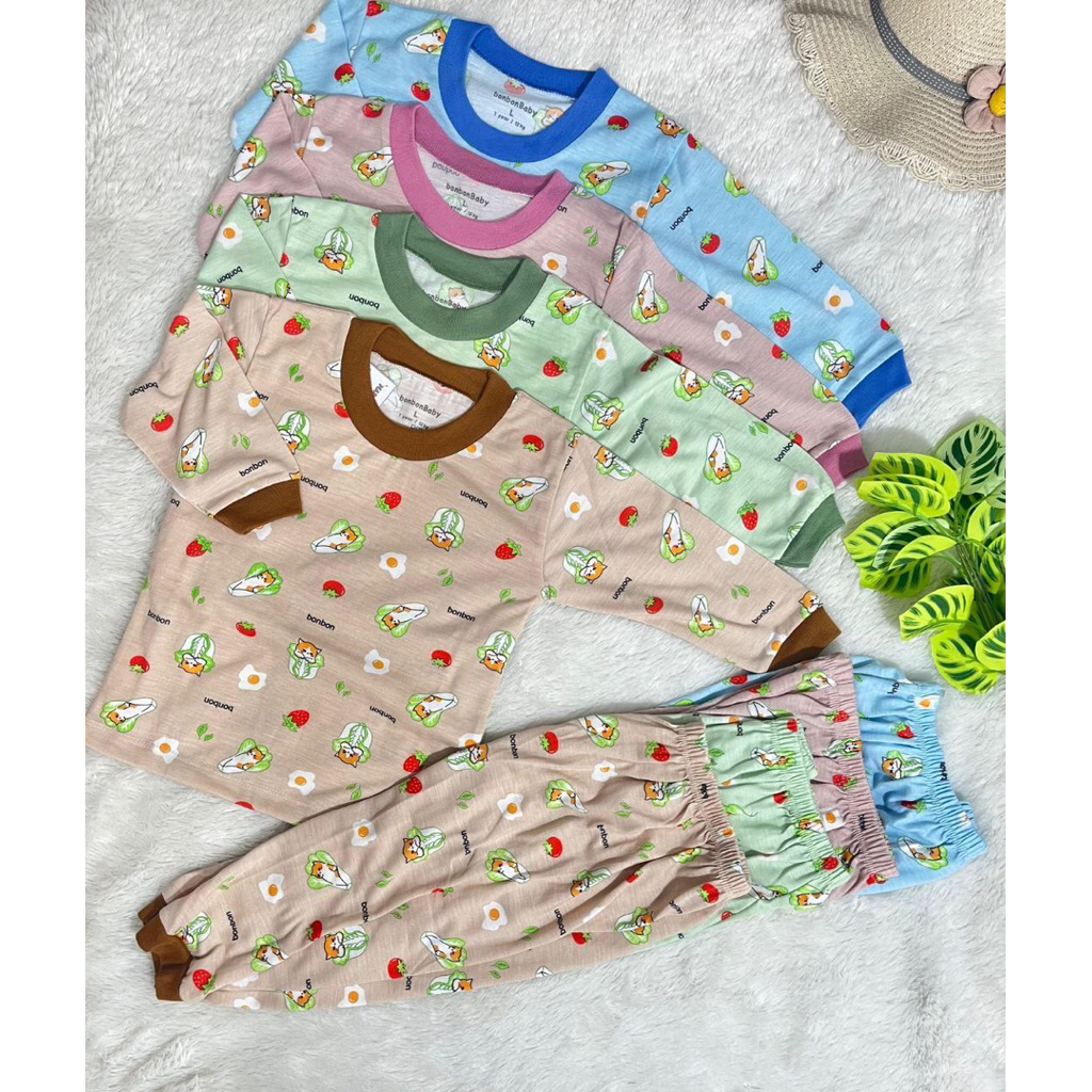 Set oblong print pjg/Piyama Bayi/Baju Tidur Anak/Setelan Bayi/Baju Bayi/Perlengkapan Bayi/Bonbon Bay
