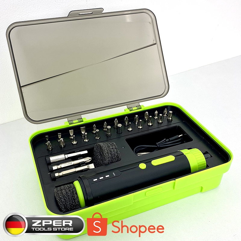 ZPER Obeng Set Lengkap Bor Baterai Listrik Mini Elektrik Cordless Mesin Kecil Toolkit Peralatan