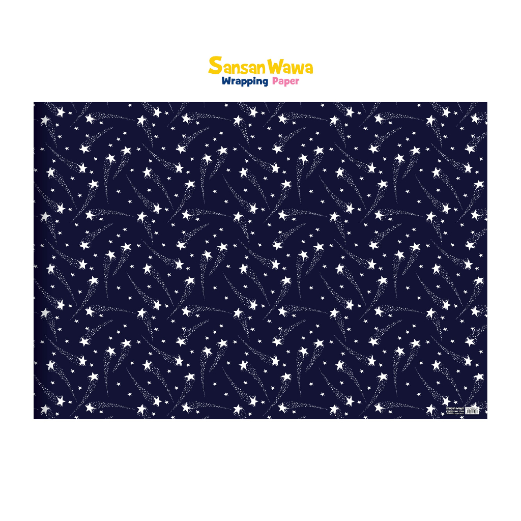 

(Paket 5 lembar) Motif bintang Kertas Kado jumbo Sansan Wawa uk 70 x 100cm - wrapping paper untuk birthday ulang tahun gift