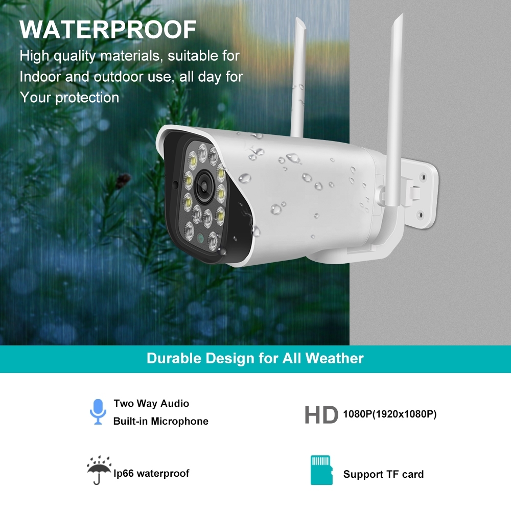 IP01 IP CAMERA CCTV OUTDOOR WIFI WIRELLES SECURITY ANTI AIR 2 ANTENA APLIKASI  V380  STAND ALONE