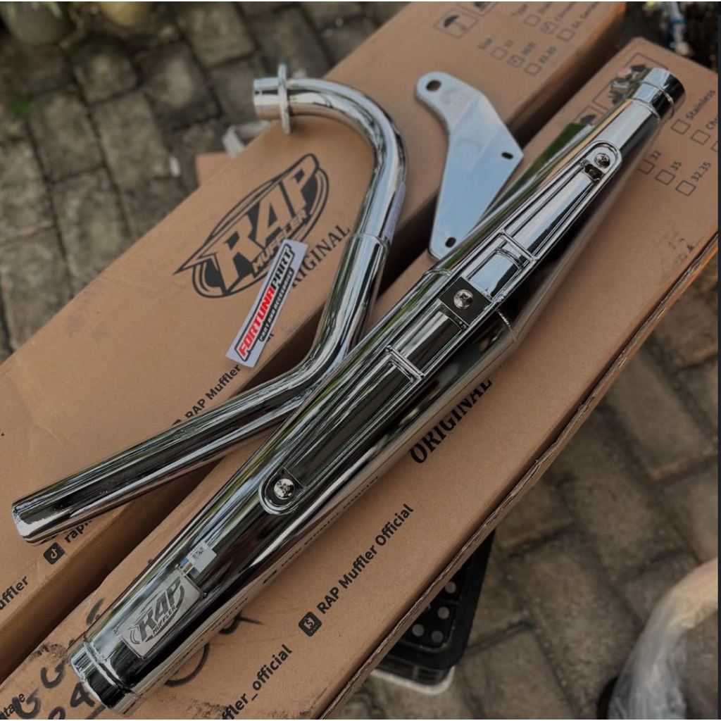 Kenalpot Cb125J RAP Chrom Uk 35 Rata