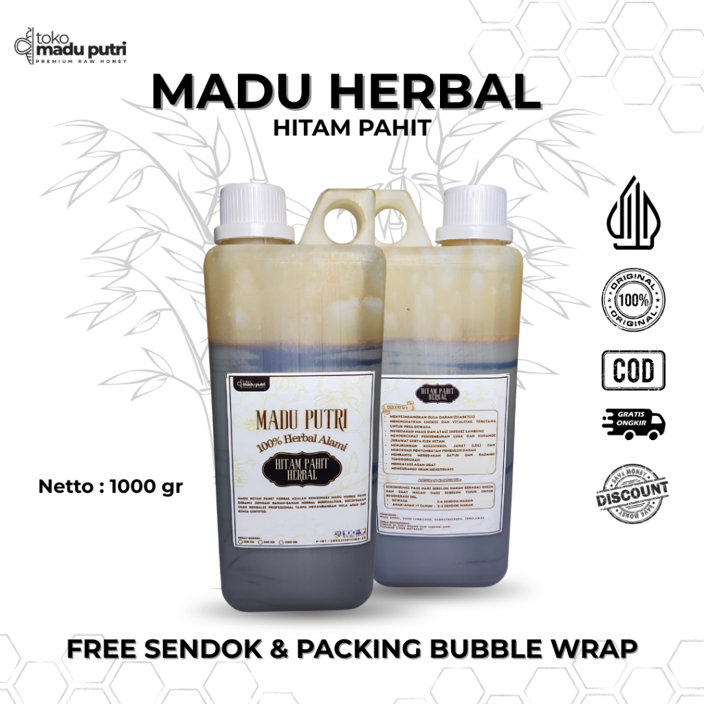 

Madu Putri Madu Herbal Hitam Pahit 1Kg – Madu Herbal Premium untuk Vitalitas & Detoks