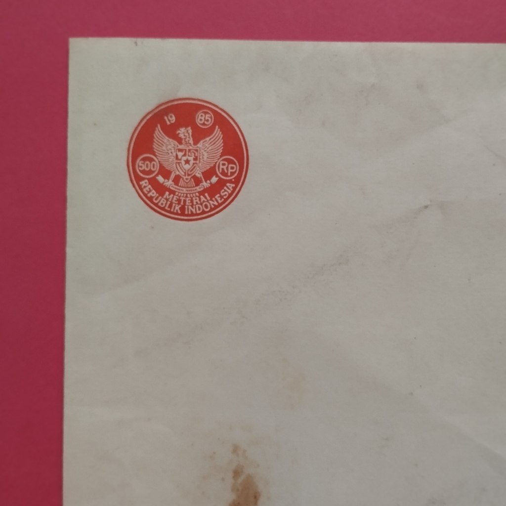 

Kertas Segel Rp 500 Tahun 1985 Double